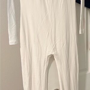 Matte Wardrobe White Long-Sleeve One-Piece Jumpsuit